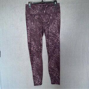 Fabletics Powerhold Purple‎ Swirl Print Leggings large